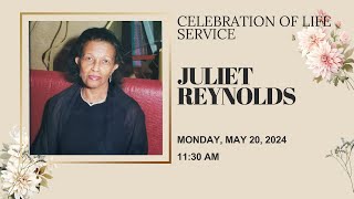 Celebration of Life Service for Juliet Reynolds [upl. by Nessy]