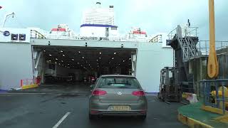 Driving On Board Brittany Ferries MV Armorique 29680 Roscoff Brittany France 6th November 2023 [upl. by Kosak809]