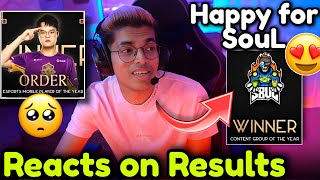 Jonathan Reacts on Esports Award Results 🇮🇳 SouL Won Award🚀💛 [upl. by Nico]