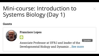 Minicourse Introduction to Systems Biology Day 1 [upl. by Mayram]