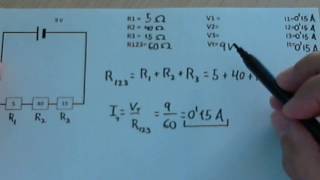 Resolver un circuito en serie intensidad voltaje y resistencia [upl. by Modestine]