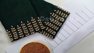 Beadwork embroidery for blouse and kurti sleevebeautiful sleeve embroidery design [upl. by Snoddy201]