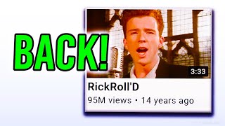 The Original Rick Roll Video Is Now BACK not deleted [upl. by Ecniv]