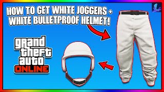 GTA 5 HOW TO GET WHITE JOGGERS AND WHITE COLORED BULLETPROOF HELMET AFTER PATCH 165  GTA Online [upl. by Elie681]