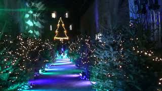 Buckland Abbey The River of Light Christmas display in the Great Barn [upl. by Ahsoj]