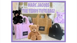 MARC JACOBS THE TOTE BAG REVIEW  THE TEDDY TOTE BAG  MOD SHOTS  MINI SMALL amp MEDIUM💜🧸🤎🧸 [upl. by Haelahk]