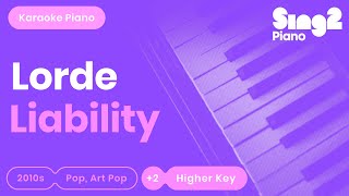 Lorde  Liability Higher Key Piano Karaoke [upl. by Aicirtel828]