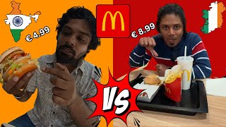 Battle of the Burgers McDonalds comparison India vs Europe india europe ireland mcd food [upl. by Chatav]