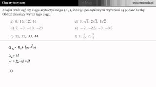 Ciąg arytmetyczny  Znajdź wzór ogólny ciągu Zad5c [upl. by Ylrebmi]