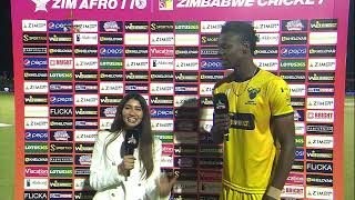 Watch Blessing Muzarabani speaks about his bowling performance over Samp Army  Zim Afro T10 [upl. by Leroy]