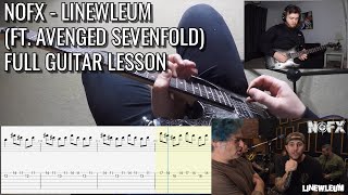 NOFX  Linewleum ft Avenged Sevenfold FULL PoV Guitar Lesson  NEW SONG 2021 [upl. by Edaj]