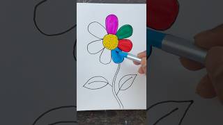 DIY Rainbow 🌈 Flowers 🌼😱 Art art shorts ytshorts creative diy kids [upl. by Hanleigh]