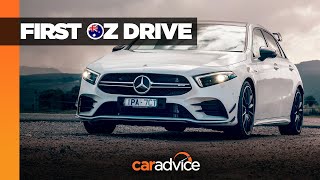 2020 MercedesAMG A35 Australian First Drive  CarAdvice [upl. by Esinrahs570]