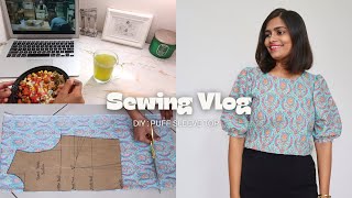 Sewing vlog  Puff sleeves top [upl. by Elvira608]