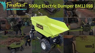 Forestwest500KG Electric Wheelbarrow Battery Dumper Hydraulic Tip BM11098 Assembly amp Dispaly [upl. by Notna575]