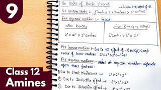 9 Basic nature of amines Alkylamine vs ammonia  Amines Class12 Chemistry [upl. by Oirasan]