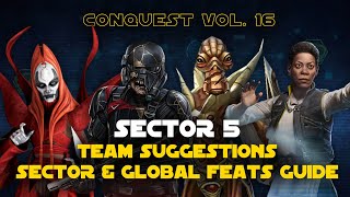 Hard Sector 5 Feats Guide  Conquest Vol 16  Ezra Edition SWGOH [upl. by Aiekat]