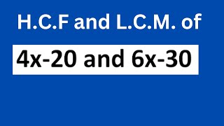 HCF and LCM of 4x20 and 6x30 [upl. by Ferdie688]