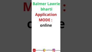 Balmer Lawrie Recruitment 2024 33 Various Posts shorts [upl. by Zarihs884]