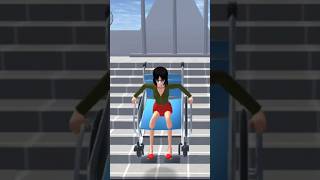 Rina fell down from the whelchair and weeping sad video😭🤣sakuraschoolsimulator shortvideos sakura [upl. by Elia]