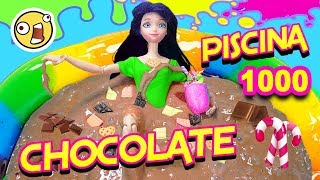 Piscina de CHOCOLATE  SLIME Gigante de Chocolate [upl. by Ailati996]