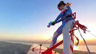 Coolest job in the world Wingwalking wingwalking masonwingwalkingflyingwingwalkerairshow [upl. by Mont]