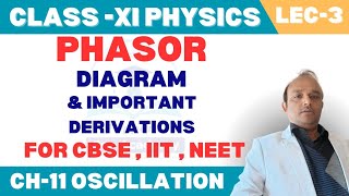 Oscillation Phasor Diagram amp Important Derivations Class 11  Chapter 11 Physics  CBSEIITJEE [upl. by Melnick]