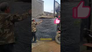 The process of compressing steel wire with the cement board on a forklift [upl. by Louisa594]