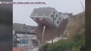 Landslide causes Mexico building collapse [upl. by Naivat]