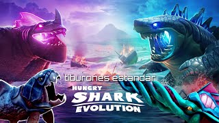 LOS TIBURONES DE HUNGRY SHARK EVOLUTION tiburónes estándar [upl. by Xila]