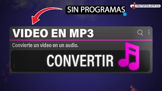 Como Convertir Video a MP3 SIN PROGRAMAS âœ… [upl. by Maddis]