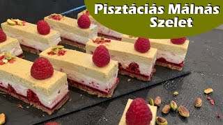 Pisztáciás Málnás Sajttorta Szelet Cukor és Fehérliszt Nélkül Sütés Nélkül  HagymaLekvár [upl. by Alena]