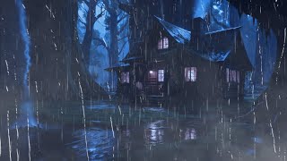 Heavy Rain amp Rolling Thunder on a Quiet Forest Night｜Sleep amp Relaxation Aid [upl. by Nnaasil]