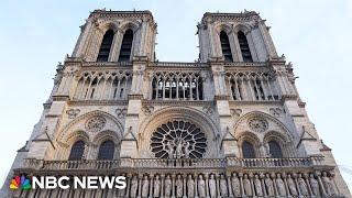 WATCH Reopening ceremony for Notre Dame Cathedral in Paris  NBC News [upl. by Ahsekal]