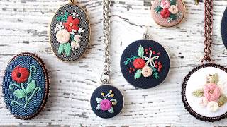 Embroidery Necklaces  How to put embroidery in a necklace [upl. by Erdnoid263]