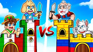 TORRE de MEXICO vs TORRE de COLOMBIA 🏰😂MINECRAFT con SILVIOGAMER PANCRACIO y ALEXY [upl. by Aracot876]