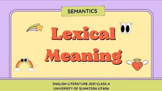 Lexical Meaning in Semantics [upl. by Rob341]