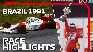 Sennas Magical Home Win  1991 Brazilian Grand Prix  Race Highlights [upl. by Shriner]