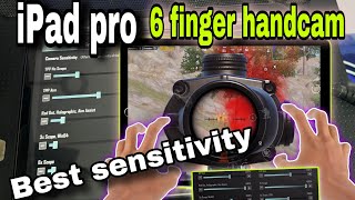 Best sensitivity settings 6 fingers gyro handcam ipadhandcam pubghandcam pubgsensitivity ipad [upl. by Adore]