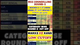 NEET 2024 EXPECTED CUTOFF ROUND3  MCC COUNSELLING EXPECTED CUTOFF ROUND3  AIQ CUTOFF ROUND3 [upl. by Ahsinev]