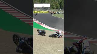 Ray and Gerloff crashed out of Race 1 on the opening lap last year 💥  2023 UKWorldSBK 🇬🇧 [upl. by Byran]