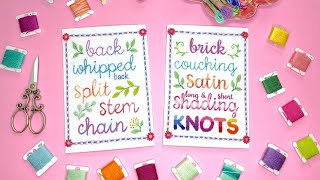 Top 10 Embroidery Stitches for Lettering 🌈 ✂️ Learn How to Embroider Letters like a PRO [upl. by Aiuqat237]