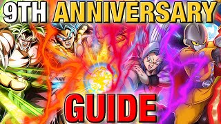 COMPLETE GUIDE TO THE GLOBAL 9TH ANNIVERSARY BANNERS DBZ Dokkan Battle [upl. by Akkimat]