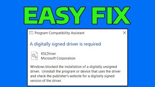 How To Fix Windows Requires a Digitally Signed Driver [upl. by Aneert405]