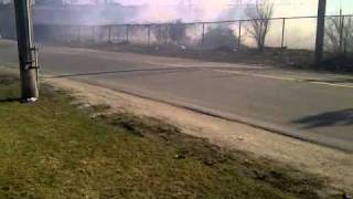 BRUSH FIRE ALONGSIDE HIGHWAY 400 IN BARRIE April 9th 2011 [upl. by Kahcztiy]