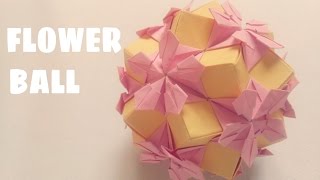 Origami Flower Ball  Kusudama Ball  Origami Easy [upl. by Eliott]