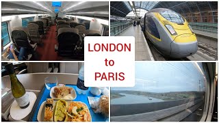 Eurostar London to Paris via underwater tunnel First class train trip 4K [upl. by Orland]