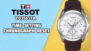 How To Set Tissot Chronograph Watch Time Date and Stopwatch  Tissot Chronograph T035617A  SolimBD [upl. by Lezirg955]