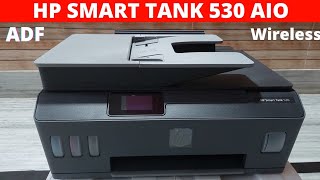 HP smart tank 530 Wireless Printer  Unboxing to Final Print out setup  10p copy BampW and 20p color [upl. by Cyler]