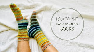 How to Basic women socks on Magic Loop  Tutorial by CozySocksStore [upl. by Fretwell]